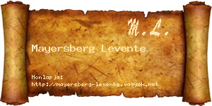 Mayersberg Levente névjegykártya